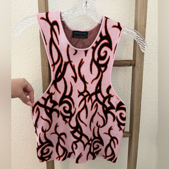 Urban Outfitters Pink and Black Flame Sweater Tank - Picture 4 of 6